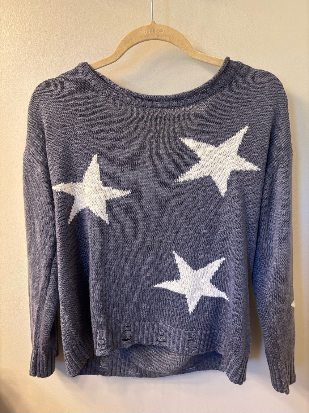Maurices blue & white Knit Sweater with White Stars